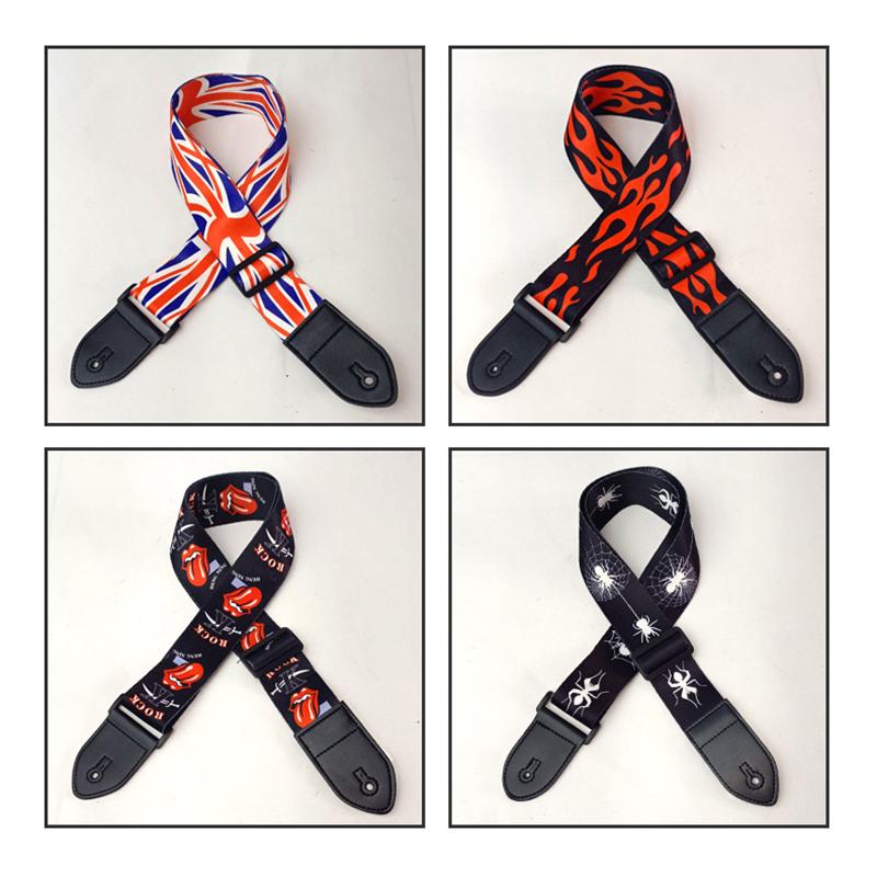 36 Inch Embroidered Electric Guitar Shoulder Strap Heat Transfer Printed Folk Guitar Bag Strap Piano Strap