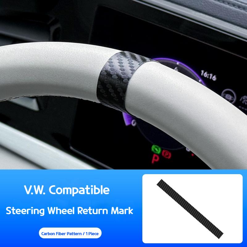 

For Volkswagen Car Steering Wheel Top Marker Center Line Red Marking Super Suede DIY Car Decor Accessories Steering Correction