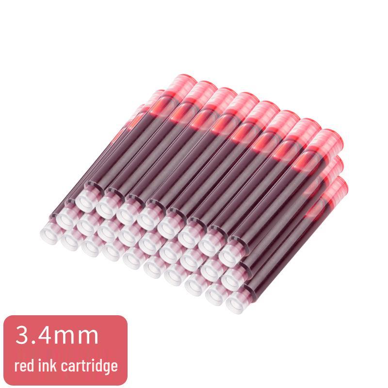 

50 Universal Replaceable Fountain Pen Ink Cartridges - Blue, Black, Blue-Black, Red (3.4mm & 2.6mm)