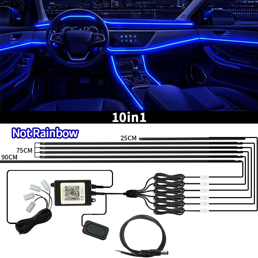Dream Color Acrylic Interior Lights LED Strip Lights with APP Control Car Accessories Decorative LightsNeon Ambient Lighting Kit