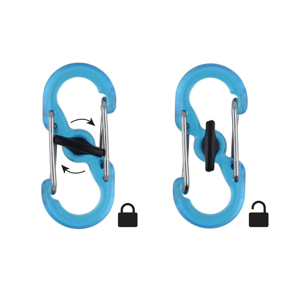NITEIZE Microlock Plastic Carabiner 2P Blue Japanese S-Biner LSBPM-03T-2R3 (Genuine Product)