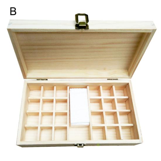 Wooden Essential Oil Box Container Organizer Solid Natural Wood Storage Case