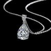 925 Sterling Silver Necklace Zircon Water Droplet Pendant  for Women Wedding Jewelry Fine Accessories Fashion Party Gifts