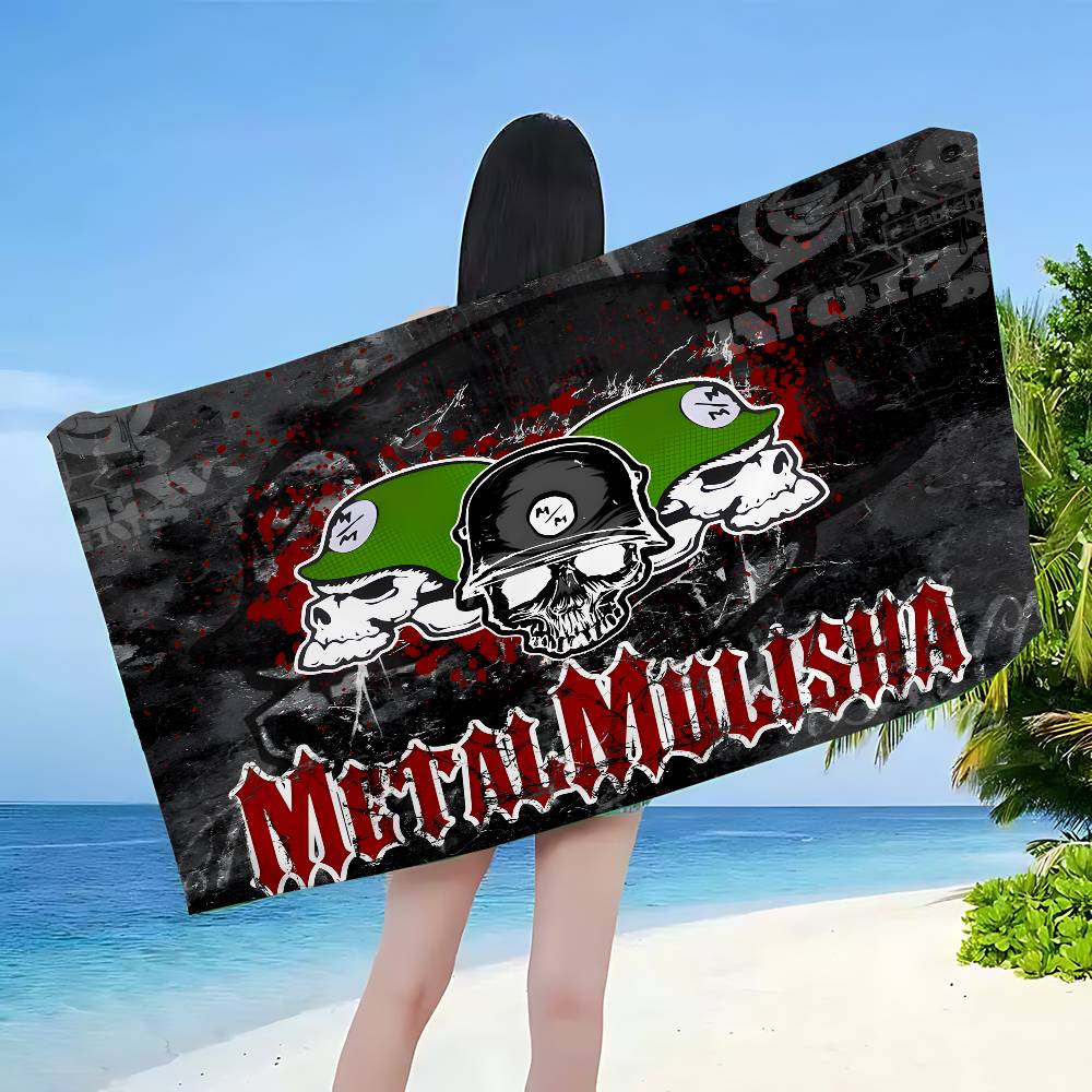 LOGO M-MetalS M-Mulisha Microfiber Blanket Quick Drying Beach Towels Oversized Printing Super Absorbent Pool Towel Blanket