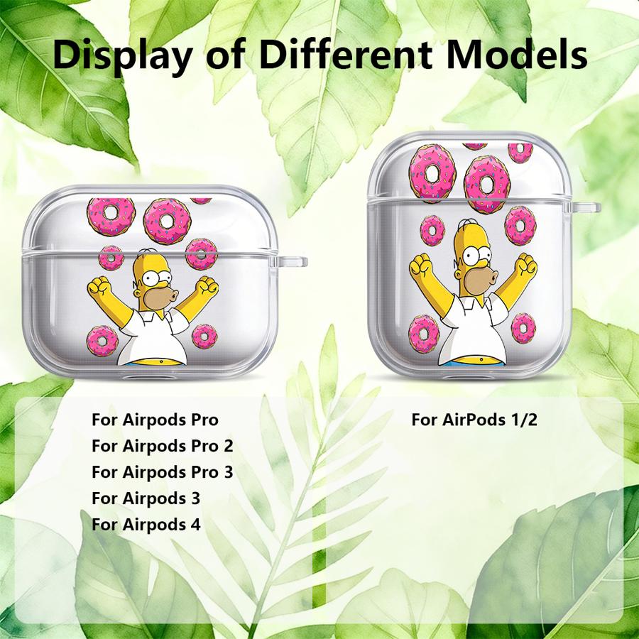 Case For Airpods Pro2 3 2 4 Pro Pro3 1 Clear Earphone Cases Cover The Simpsons Homer