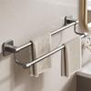 No-Drill Staggered Double & Single Rod Bathroom Towel Rack