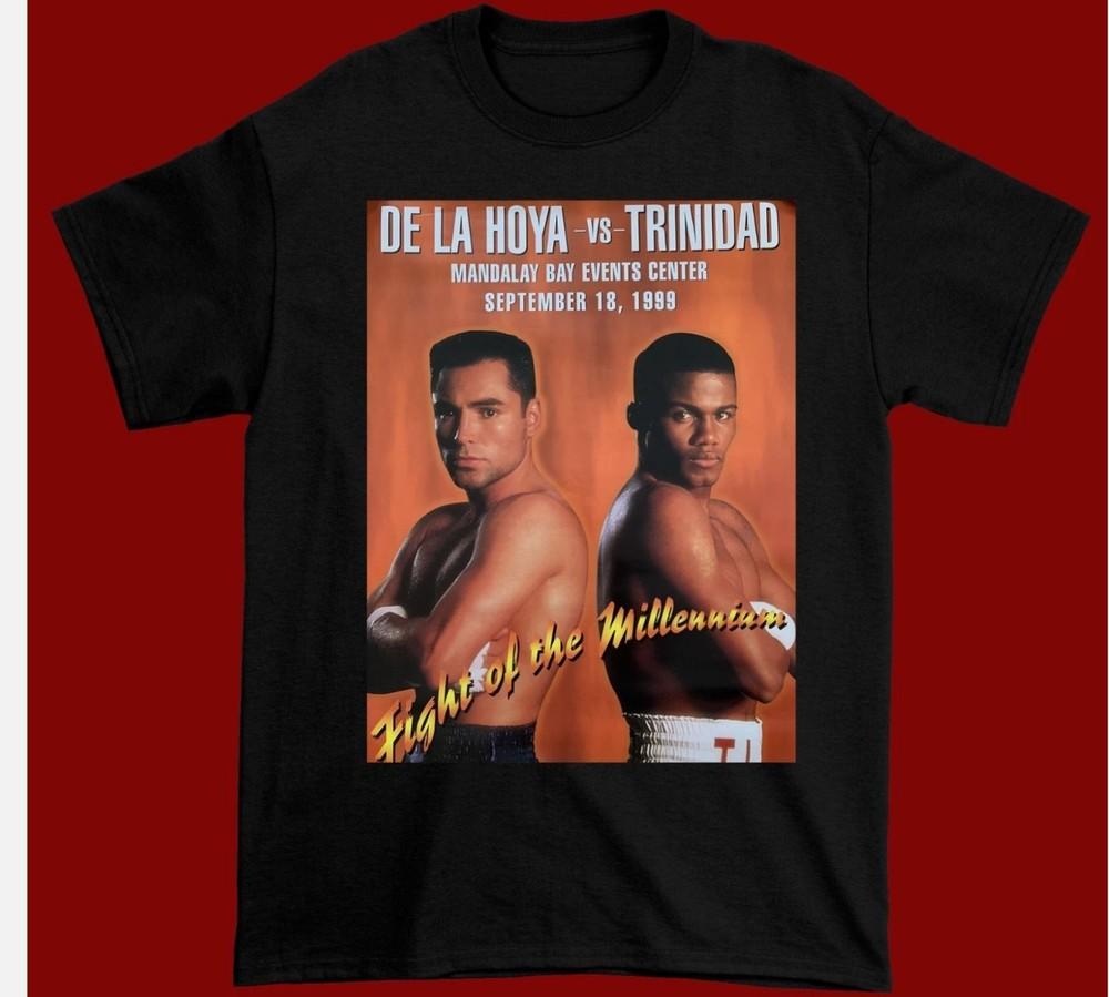 

Rare Oscar De La Hoya vs Felix Trinidad 1999 Boxing Black Unisex S-2345XL Unisex T-Shirt XXXXL