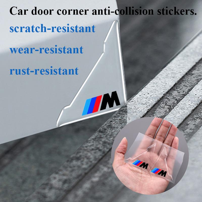 QSC24 4Pcs Car Door Corner Cover Bumper Crash Protection Stickers For BMW M5 M4 M3 F20 F40 F22 F30 E90 F32 F10 F06 F07 F46 E60 Z4 G20