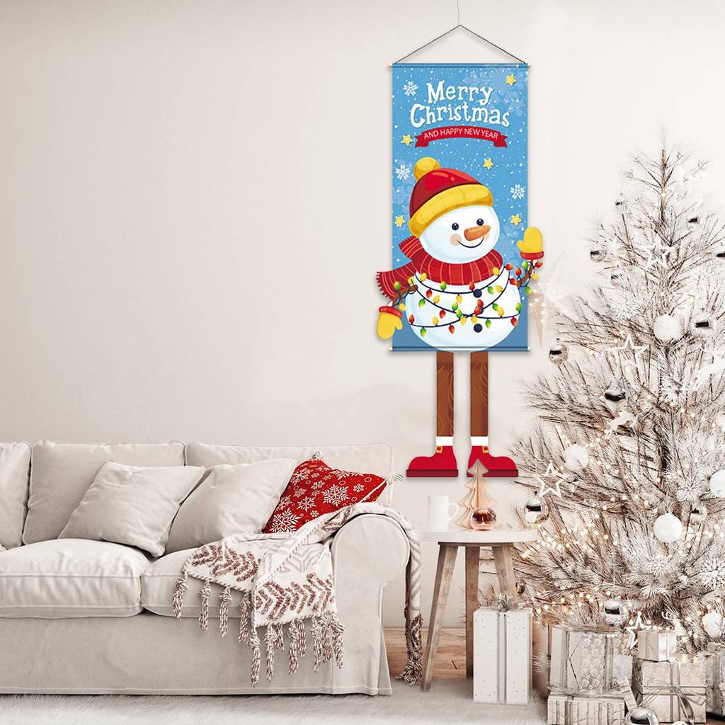 Christmas Snowman Hanging Flag Navidad Natal Noel Door Pendant Banner Merry Christmas Decorations For Home 2025 New Year 2025