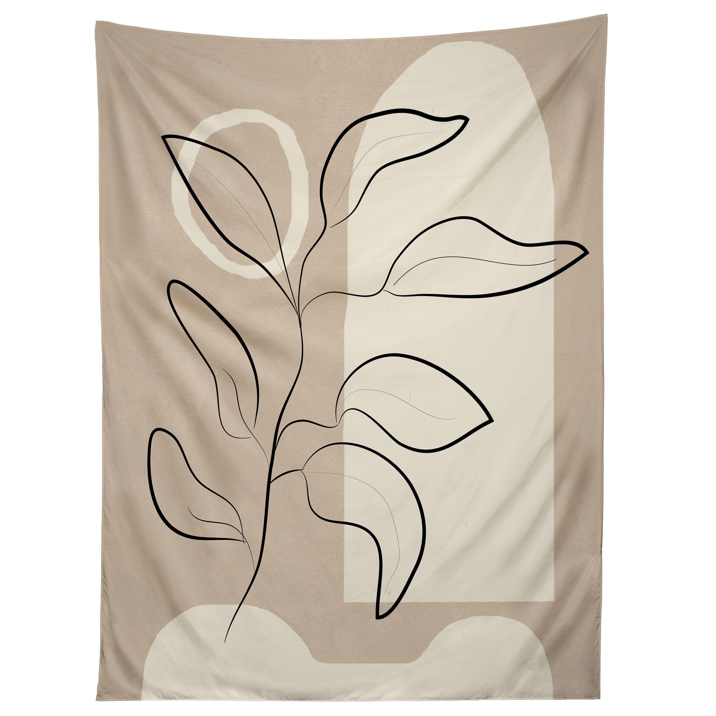 ABSTRACT MINIMAL PLANT 8 tapestry 75x100