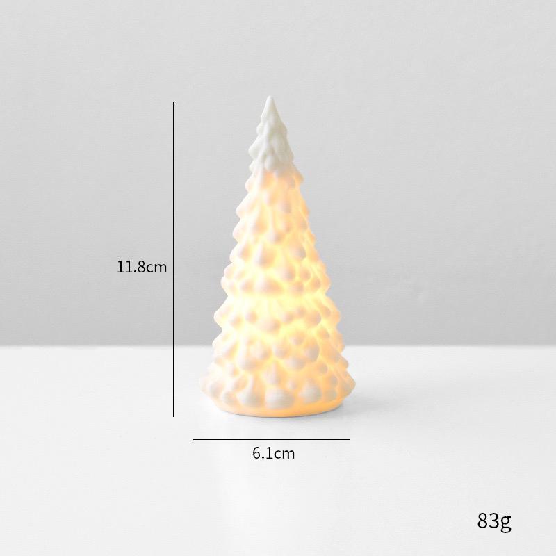 

White Ceramic Christmas Tree Ornament Decoration New Year Holiday Tabletop Display for Home Festive Decor Gift Other