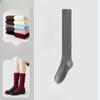 Ankela Red Socks, Women's Calf Socks, Pure Cotton Autumn and Winter Angora Red Knee-high Socks, Vertical Boneless Socks, Pile Socks