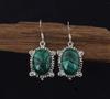 Malachit Edelstein Handgefertigte Boho Designer Ohrringe Statement Ohrringe, Hängeohrring, Geschenk für Sie, 925 Silber Ohrring