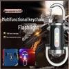 Portable Multi-Function Waterproof Flashlight Keychain with Emergency Charging Waist Clip.