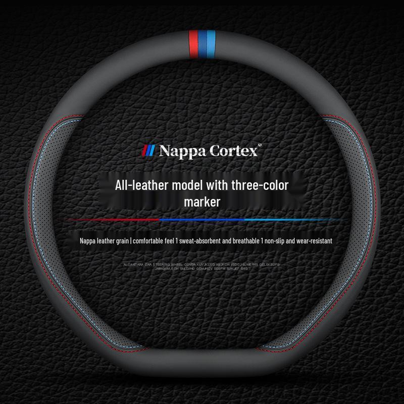 Genuine Leather Steering Wheel Cover for Baojun Models 730, 510, 560, 310W, 530, E200, and 630 - All-Season Use