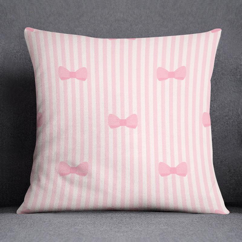 Pink ins Nordic cute pattern pillowcase home decoration sofa cushion living room square pillow cover home fabric