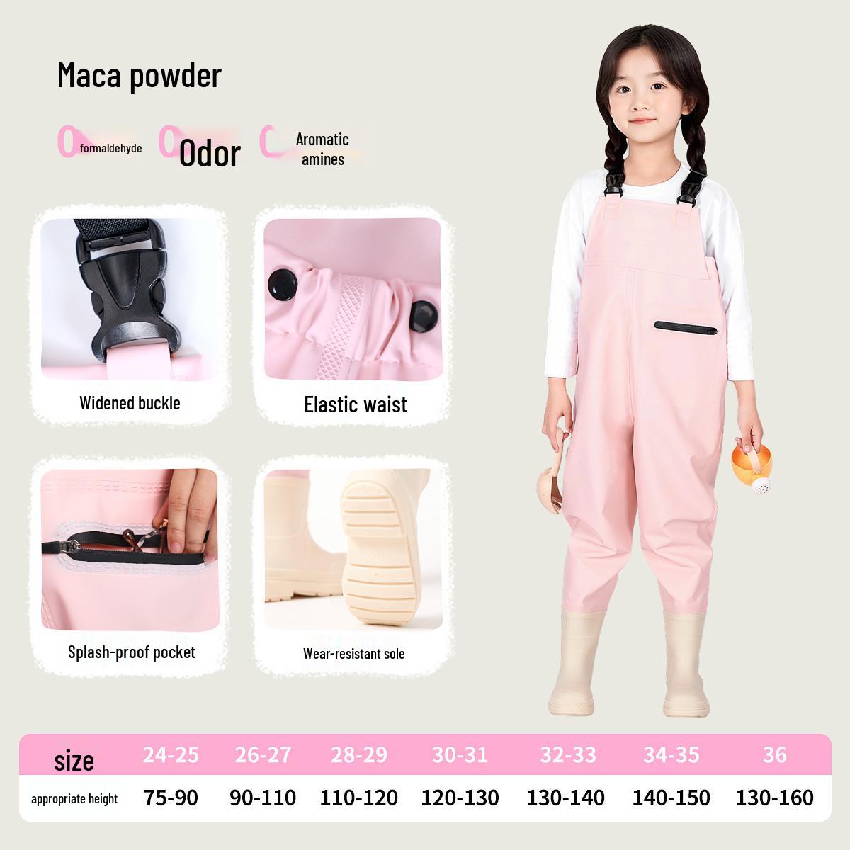 

Детские водонепроницаемые ПВХ вейдерсы - цельный рыболовный костюм для рыбалки и ловли морепродуктов 24/25 (Inner Length 16.5CM)