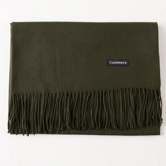 2024 Autumn/Winter Women's Solid Color Faux Cashmere Shawl & Snood Scarf Set