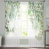 Aquarell Hängende Eukalyptusblätter Transparente Vorhänge für Wohnzimmer Moderne Heimdekoration Tüllvorhang Schlafzimmer Voile-Vorhänge