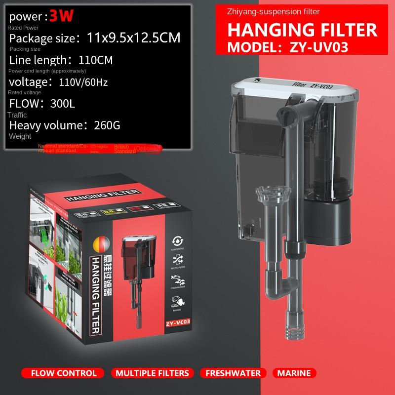 110V 220V Aquarium Filter Wall-mounted Fish Tank Filter External Grass Tank Filter Water Flow Adjustable Suitable for 30-80CM