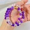 8Mm High Quality Retro Natural Amethyst White Crystal Design Bracelet Bracelet.