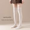 Women's Over-the-Knee Slouchy Boots Socks - Autumn/Spring, Loose Fit, Plus Size, Vertical Stripes