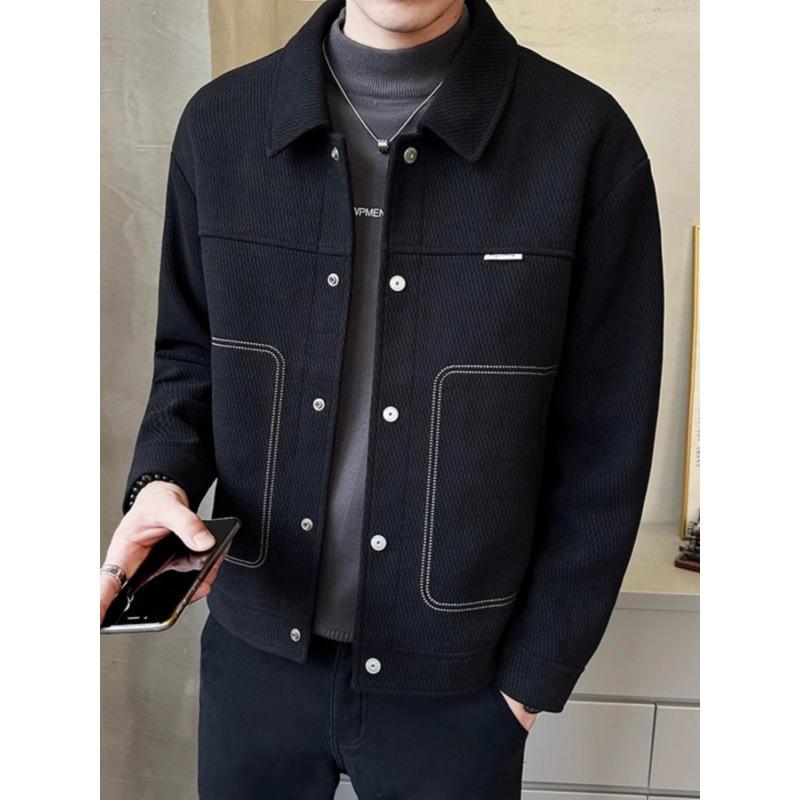 New Spring and Autumn Trend Brand Senior Handsome Lapel Casual Men's Autumn and Winter Jacket