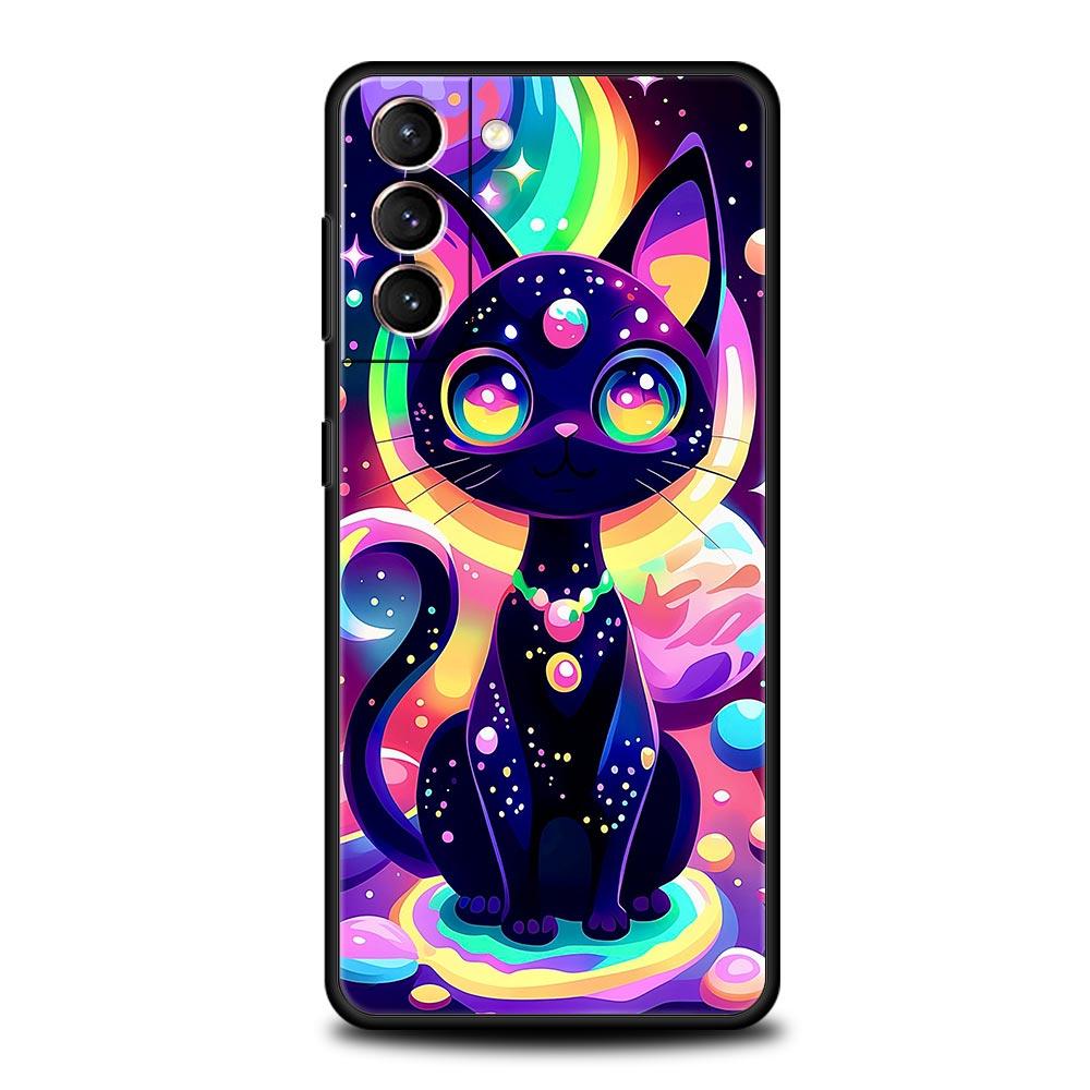 

Чехол для телефона с ярким дизайном кошки для Samsung Galaxy S26 S25 S24 S23 S22 S20 S21 FE Ultra S25 Edge Plus 5G Мягкий ТПУ Чехол Сумка Funda S22 Ultra 5G
