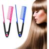 2 Flat Combs Hair Straightener Comb Salon Hair Brush Hairdressing Comb V-Shaped Straightener (Roes Red, Blue,2024 Ping