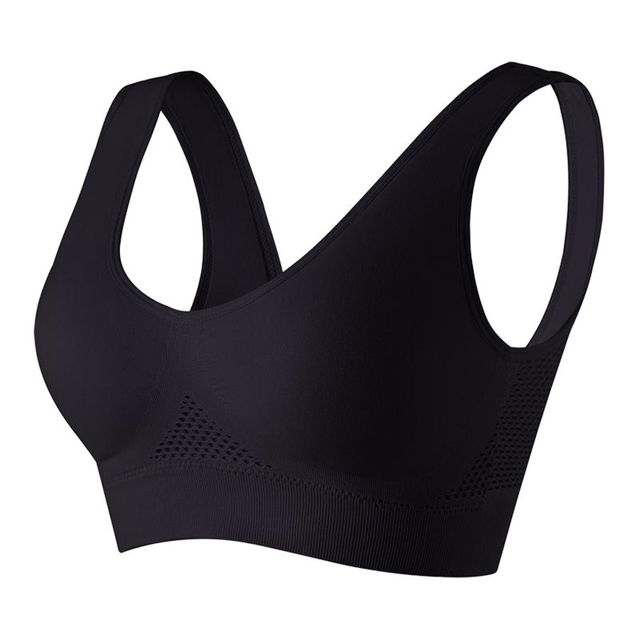 5 Pcs Plus Size Wire-Free Back-Supported Sports Bra for Running and Fitness - Breathable Mesh Cutout