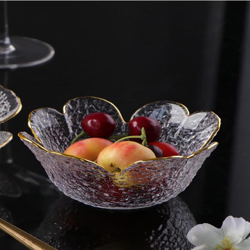 ZISIZ Gold Rim Glass Salad/Fruit Bowls (Set of 3)