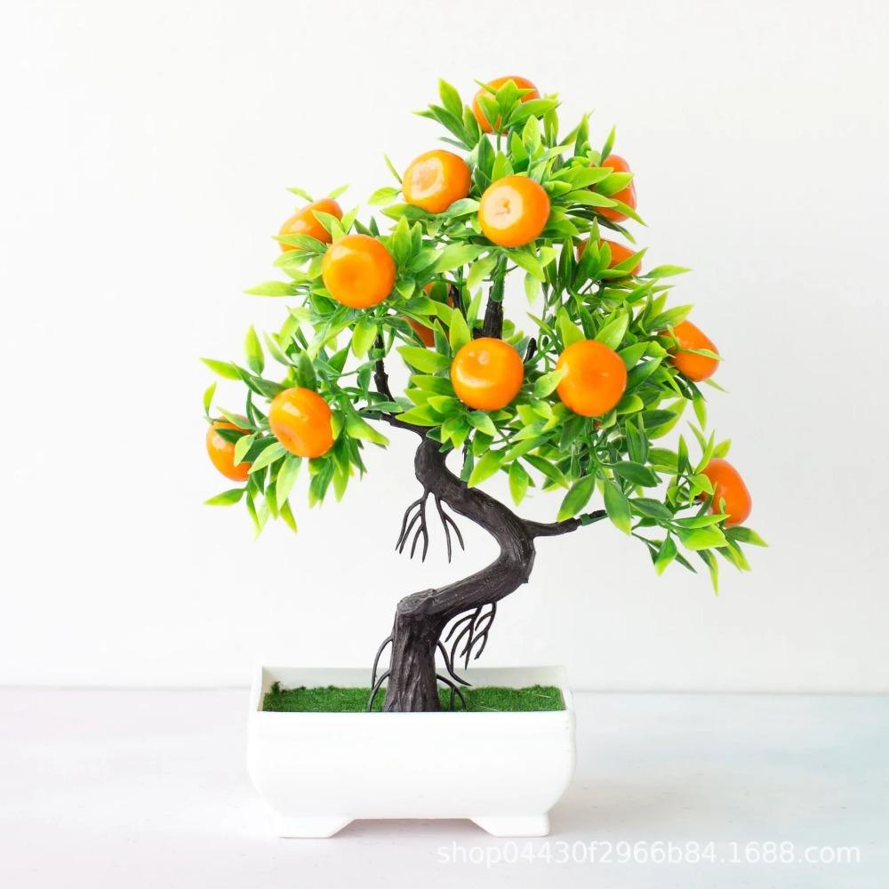Artificial Plants Bonsai Small Fruit Tree Potted Bonsai Simulation Decor Artificial Ornaments Artificial Plant Bonsai Home Decor