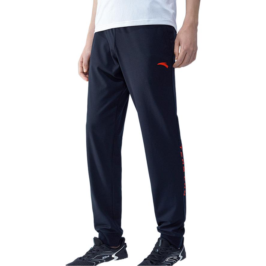 Anta Solid Color Elastic Cuffed Casual Pants Men Bottoms Black 152227343-1