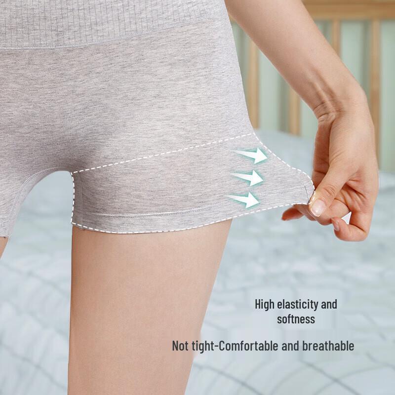 Jindu Women's High-Waist Tummy Control Cotton Boxer Briefs