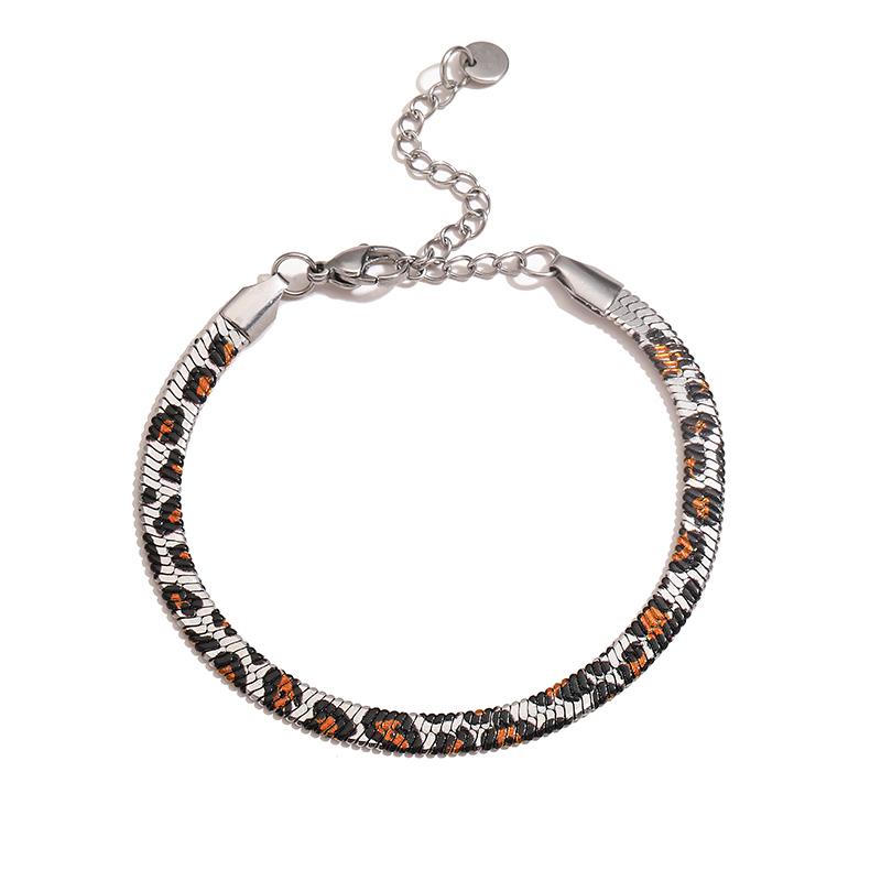 

HECHENG,18K Golden Plated Stainless Steel Metal Blade Chain Leopard Print Snake Print Hip-hop Neutral Bracelet Necklace 1 Pcs Other