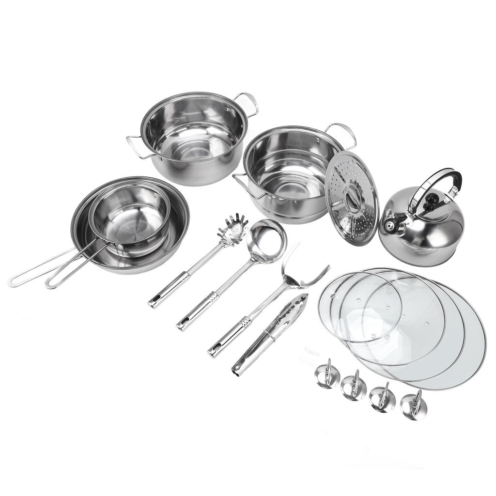 Cookware Set Stainless Steel Rustproof Stick Proof Thickened Pots Pans Set for Home Kitchen Restaura
