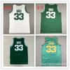 Maglia Boston Celtics NBA Ricamata Larry Bird 33 Uniforme da Basket Uomo Donna