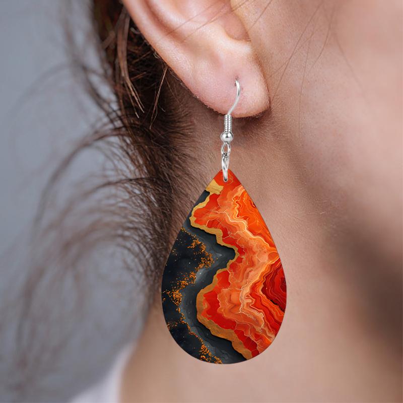 Abstrakte Kunst PU Leder Ohrringe, Mode Ohrringe, Y2K Stil Exquisite Ohrringe, Weihnachtsgeschenke für Freunde, Elegante Ohrringe, Party-Ohrringe