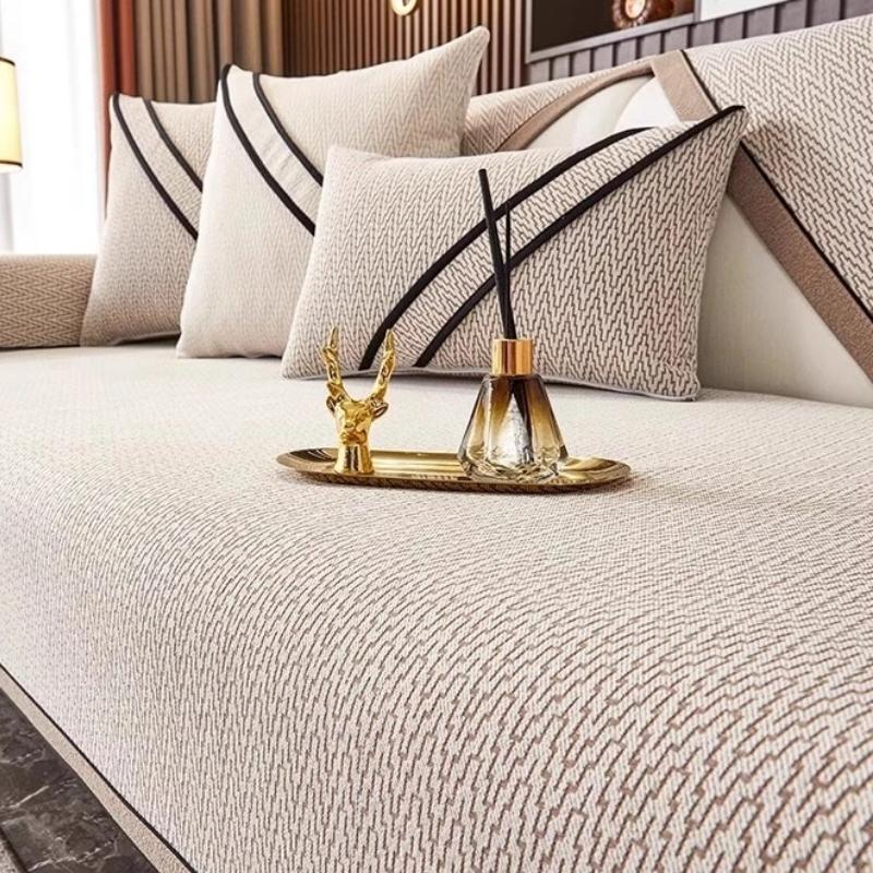 New Chinese-style high-end sofa cushion universal in all seasons thickened non-slip seat cushion leather sofa cover cover cloth