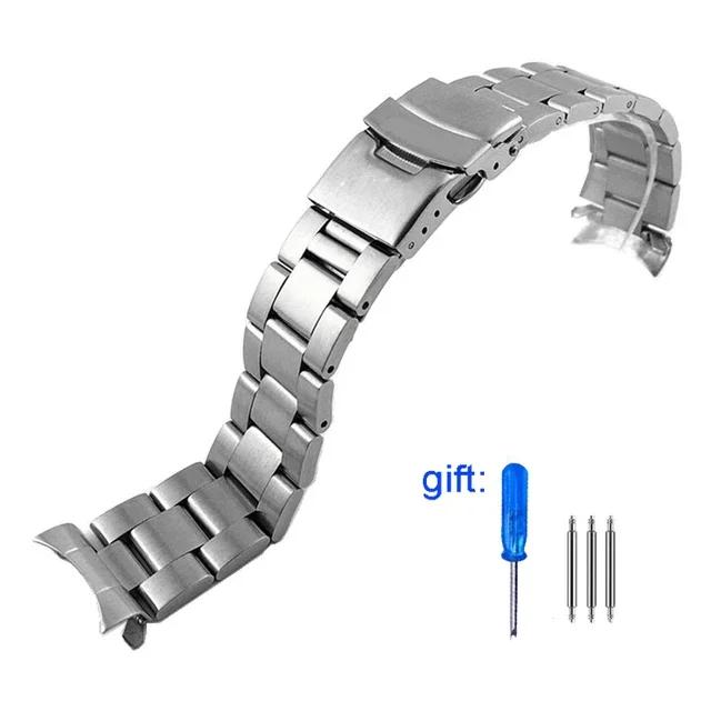 Watch Band For Casio Duro Mdv107-1A MDV106-1A Watch Strap 22mm Wristband Bracelet Replacement Parts 3 Styles Diving Steel Metal