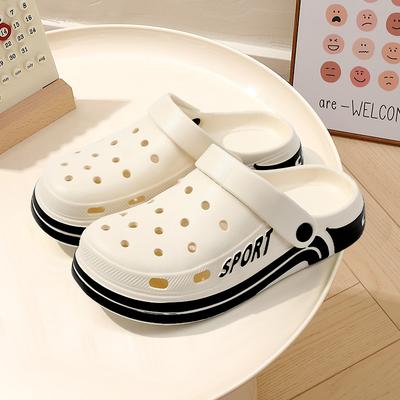 Thick Soled Anti Slip Two On Sandals for Women, New Style for Indoor and Outdoor Wear, Perforated Shoes for Men In Summer