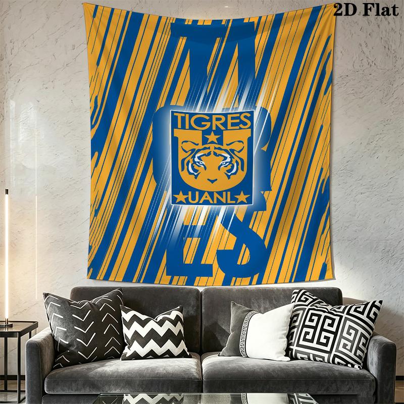 Tigres UANL Wall Tapestry Aesthetic Wall Hanging Printed Fabric Blanket Decorative Tapestries for Bedroom Living Room Home Decor