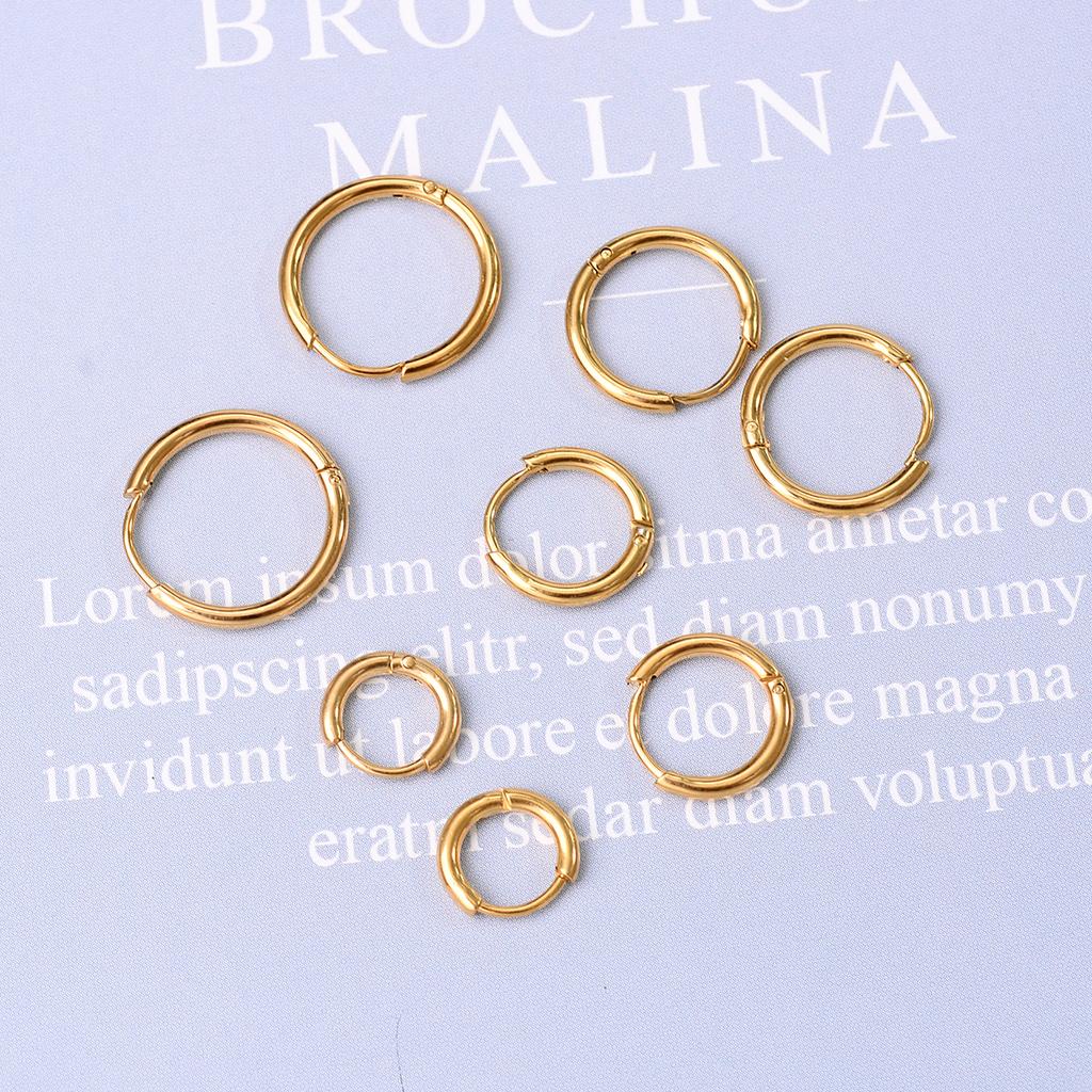 6/8/10/12mm Tiny Korean Small Stainless Steel Round Mini Little Good Huggie Hoop Earrings for Women Cartilage Piercing Loop Ring