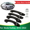 for Skoda Kodiaq NS7 2016~ 2017 Gloss Black Outer Door Handle Cover Protective Styling Stickers Trim Car Accessories Parts