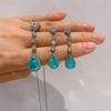 Jewelry Retro Jewelry Diamond Simulation Treasure Stud Earrings Pendant Two-Piece Paraiba Earrings
