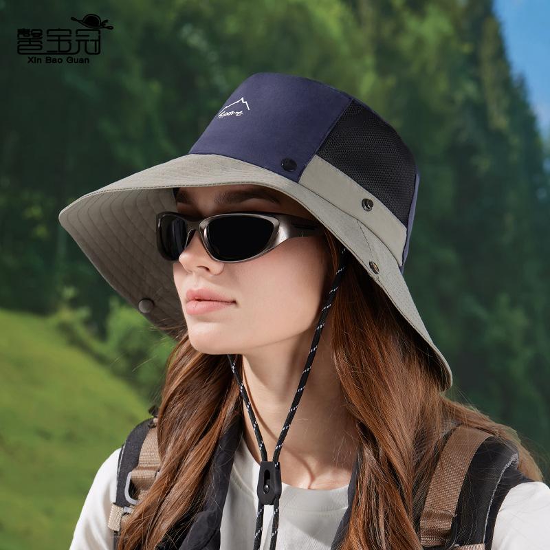 New summer breathable bucket hat quick-drying waterproof large brim sun hat outdoor sports mountaineering sun protection hat women