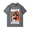 Men's 100% Cotton Casual Crew Neck Short Sleeve T-Shirt, Cool Sunglasses Rooster Nice Cock Graphic Printed Tee, Comfortable Lightweight Daily Wear Top