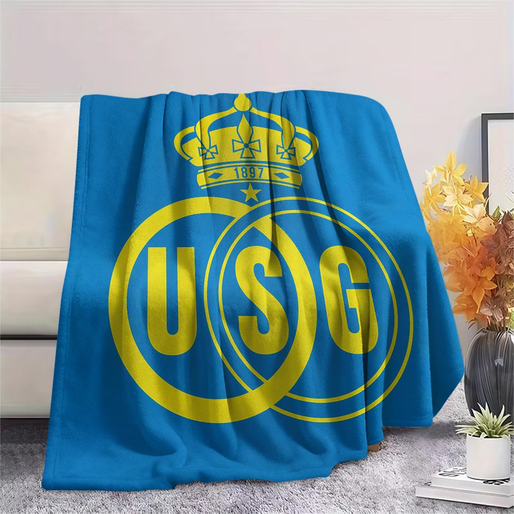 Royal Union Saint-Gilloise Flanelldecke mit Aufdruck, Hohe Qualität, Bequem für alle Jahreszeiten, Heimdekoration, Wärme und Komfort