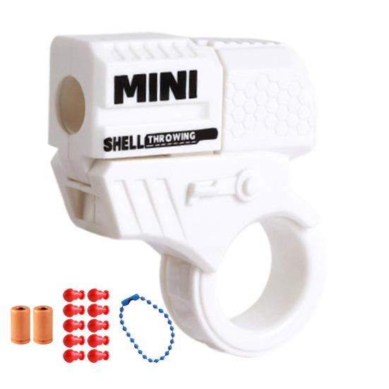 

Игрушка-стрелок со спиннером и кольцом, 10 мягких пуль, 2 патрона, подвесная цепь, снятие стресса, тревожности, для детей и подростков, для взрослых, вращающееся кольцо, пусковая установка, игрушка EDC белый