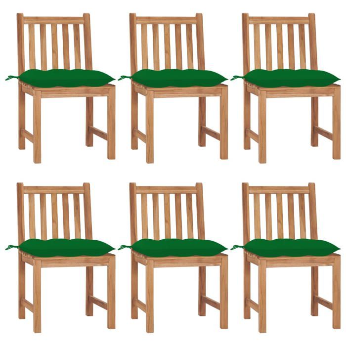 VidaXL Lot de 6 Chaises de Jardin avec Coussins, Sièges de Terrasse, Chaises de Salle à Manger, Meubles de Patio Extérieur, 3073135